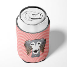 Load image into Gallery viewer, Checkerboard Pink Saluki Can or Bottle Hugger BB1229CC