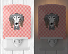 Load image into Gallery viewer, Checkerboard Pink Saluki Ceramic Night Light BB1229CNL