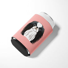 Load image into Gallery viewer, Checkerboard Pink Japanese Chin Can or Bottle Hugger BB1230CC