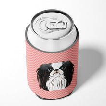 Load image into Gallery viewer, Checkerboard Pink Japanese Chin Can or Bottle Hugger BB1230CC