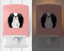 Load image into Gallery viewer, Checkerboard Pink Japanese Chin Ceramic Night Light BB1230CNL