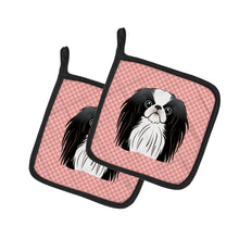 Load image into Gallery viewer, Checkerboard Pink Japanese Chin Pot Holders - Set of 2 - Heat-Resistant Kitchen Essentials BB1230PTHD