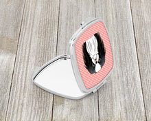 Load image into Gallery viewer, Checkerboard Pink Japanese Chin Compact Mirror – Stylish Purse Mirror with Artistic Covers BB1230SCM