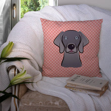 Load image into Gallery viewer, Checkerboard Blue Weimaraner Canvas Throw Pillow - 14x14 Decorative Pillow – Art for Your Home &amp; Patio BB1231PW1414