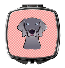 Load image into Gallery viewer, Checkerboard Blue Weimaraner Compact Mirror – Stylish Purse Mirror with Artistic Covers BB1231SCM