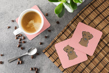 Load image into Gallery viewer, Checkerboard Pink Chocolate Labrador Coasters - Set of 4 Lightweight Foam, Absorbent Drink Coasters BB1234FC