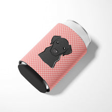 Load image into Gallery viewer, Checkerboard Pink Black Labrador Can or Bottle Hugger BB1235CC
