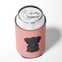 Load image into Gallery viewer, Checkerboard Pink Black Labrador Can or Bottle Hugger BB1235CC