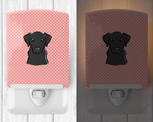 Load image into Gallery viewer, Checkerboard Pink Black Labrador Ceramic Night Light BB1235CNL