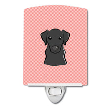 Load image into Gallery viewer, Checkerboard Pink Black Labrador Ceramic Night Light BB1235CNL