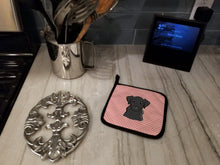 Load image into Gallery viewer, Checkerboard Pink Black Labrador Pot Holders - Set of 2 - Heat-Resistant Kitchen Essentials BB1235PTHD
