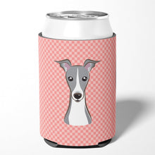 Load image into Gallery viewer, Checkerboard Pink Italian Greyhound Can or Bottle Hugger BB1236CC