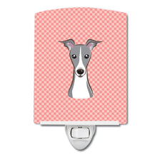 Load image into Gallery viewer, Checkerboard Pink Italian Greyhound Ceramic Night Light BB1236CNL