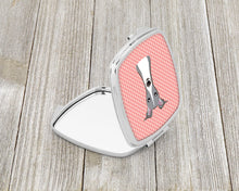 Load image into Gallery viewer, Checkerboard Pink Italian Greyhound Compact Mirror – Stylish Purse Mirror with Artistic Covers BB1236SCM