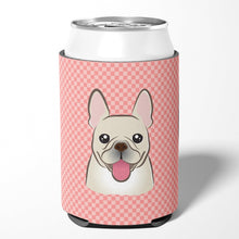 Load image into Gallery viewer, Checkerboard Pink French Bulldog Can or Bottle Hugger BB1238CC