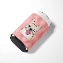 Load image into Gallery viewer, Checkerboard Pink French Bulldog Can or Bottle Hugger BB1238CC