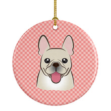 Load image into Gallery viewer, Checkerboard Pink French Bulldog Ceramic Ornament BB1238CO1