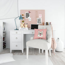Load image into Gallery viewer, Checkerboard Pink French Bulldog Canvas Throw Pillow - 14x14 Decorative Pillow – Art for Your Home &amp; Patio BB1238PW1414