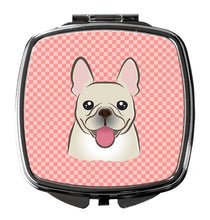 Load image into Gallery viewer, Checkerboard Pink French Bulldog Compact Mirror – Stylish Purse Mirror with Artistic Covers BB1238SCM