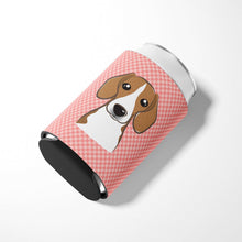 Load image into Gallery viewer, Checkerboard Pink Beagle Can or Bottle Hugger BB1239CC