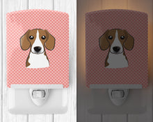 Load image into Gallery viewer, Checkerboard Pink Beagle Ceramic Night Light BB1239CNL