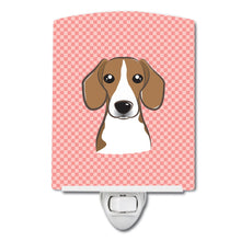 Load image into Gallery viewer, Checkerboard Pink Beagle Ceramic Night Light BB1239CNL