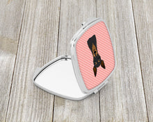 Load image into Gallery viewer, Checkerboard Pink Min Pin Compact Mirror – Stylish Purse Mirror with Artistic Covers BB1240SCM