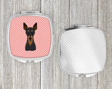 Load image into Gallery viewer, Checkerboard Pink Min Pin Compact Mirror – Stylish Purse Mirror with Artistic Covers BB1240SCM