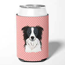 Load image into Gallery viewer, Checkerboard Pink Border Collie Can or Bottle Hugger BB1241CC
