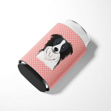 Load image into Gallery viewer, Checkerboard Pink Border Collie Can or Bottle Hugger BB1241CC