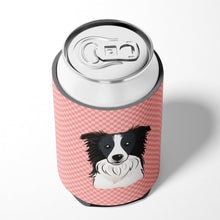Load image into Gallery viewer, Checkerboard Pink Border Collie Can or Bottle Hugger BB1241CC