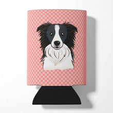 Load image into Gallery viewer, Checkerboard Pink Border Collie Can or Bottle Hugger BB1241CC
