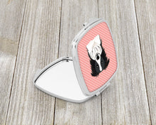 Load image into Gallery viewer, Checkerboard Pink Border Collie Compact Mirror – Stylish Purse Mirror with Artistic Covers BB1241SCM