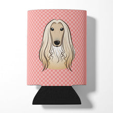 Load image into Gallery viewer, Checkerboard Pink Afghan Hound Can or Bottle Hugger BB1244CC