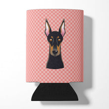 Load image into Gallery viewer, Checkerboard Pink Doberman Can or Bottle Hugger BB1245CC