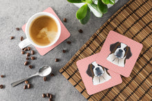 Load image into Gallery viewer, Checkerboard Pink Saint Bernard Coasters - Set of 4 Lightweight Foam, Absorbent Drink Coasters BB1246FC