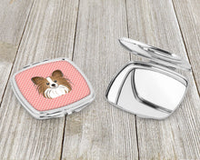 Load image into Gallery viewer, Checkerboard Pink Papillon Compact Mirror – Stylish Purse Mirror with Artistic Covers BB1248SCM