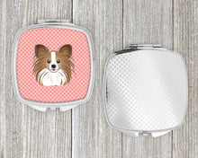 Load image into Gallery viewer, Checkerboard Pink Papillon Compact Mirror – Stylish Purse Mirror with Artistic Covers BB1248SCM