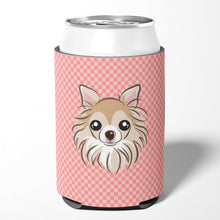 Load image into Gallery viewer, Checkerboard Pink Chihuahua Can or Bottle Hugger BB1251CC