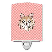 Load image into Gallery viewer, Checkerboard Pink Chihuahua Ceramic Night Light BB1251CNL