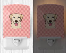 Load image into Gallery viewer, Checkerboard Pink Golden Retriever Ceramic Night Light BB1252CNL