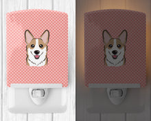 Load image into Gallery viewer, Checkerboard Pink Corgi Ceramic Night Light BB1253CNL
