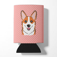 Load image into Gallery viewer, Checkerboard Pink Corgi Can or Bottle Hugger BB1254CC