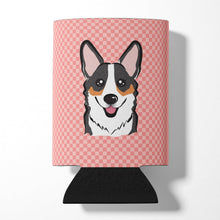 Load image into Gallery viewer, Checkerboard Pink Corgi Can or Bottle Hugger BB1255CC