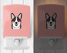 Load image into Gallery viewer, Checkerboard Pink Corgi Ceramic Night Light BB1255CNL