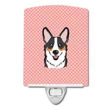 Load image into Gallery viewer, Checkerboard Pink Corgi Ceramic Night Light BB1255CNL