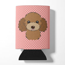 Load image into Gallery viewer, Checkerboard Pink Chocolate Brown Poodle Can or Bottle Hugger BB1256CC