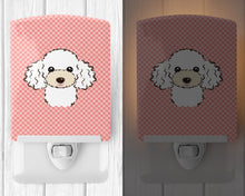 Load image into Gallery viewer, Checkerboard Pink White Poodle Ceramic Night Light BB1257CNL