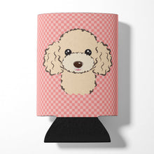 Load image into Gallery viewer, Checkerboard Pink Buff Poodle Can or Bottle Hugger BB1258CC