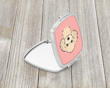 Load image into Gallery viewer, Checkerboard Pink Buff Poodle Compact Mirror – Stylish Purse Mirror with Artistic Covers BB1258SCM